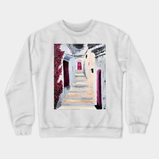 Greek Street Holiday Stone Travel Flowers Crewneck Sweatshirt